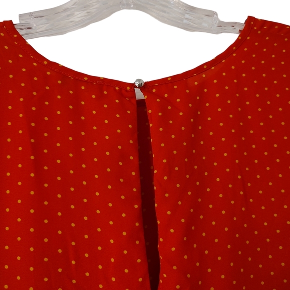 Size L Lily White red small polka dot shirt - Picture 6 of 8